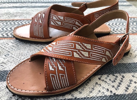 Men's Huaraches Cruzados. Leather Handmade Sandals. Brown - Etsy