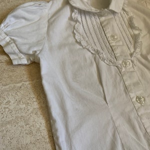 Vintage Baby Eyelet White Button Up top image 5