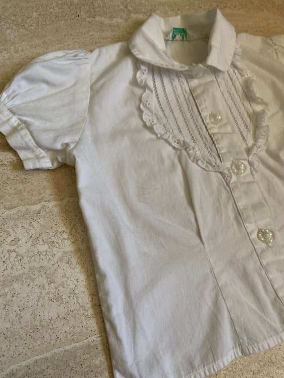 Vintage Baby Eyelet White Button Up top - image 5