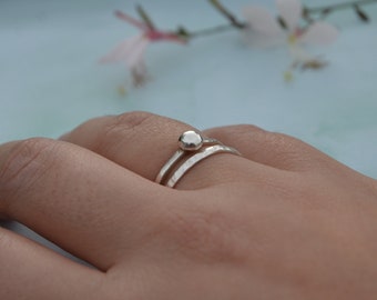 Bague Fine avec bille en argent