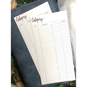 Cash Envelope Insert Printable Bill Expense Tracker PDF Instant Download Cash Expense Bill Tracker Inserts