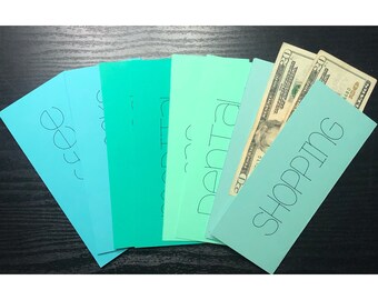 8 Mint Dave Ramsey Inspired Laminated Cash Envelopes, Envelope System, Money Envelopes, Budgeting Cash Envelopes, Budgeting System