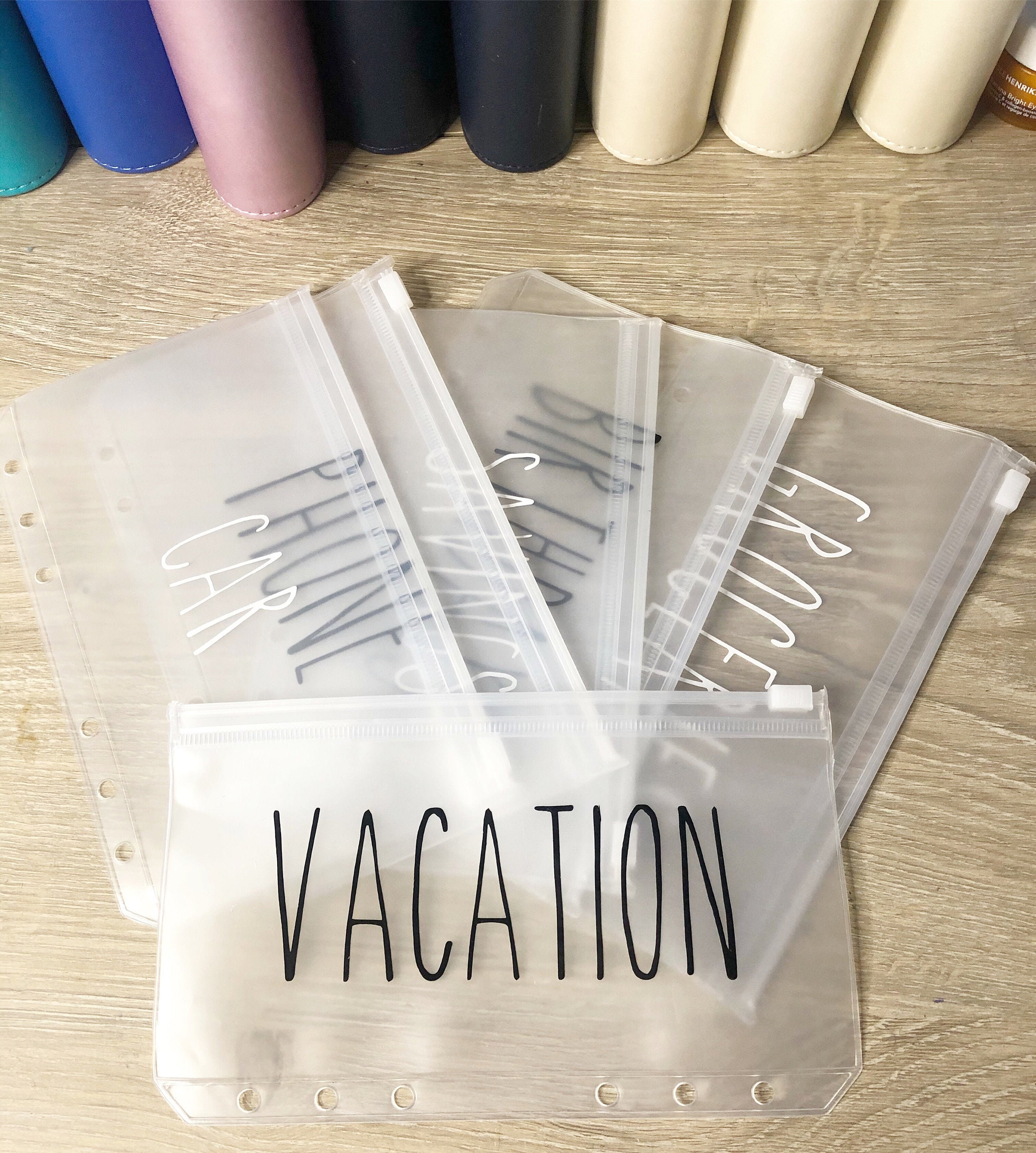 Clear Binder Personal Pocket Pouch Zipper for Cash Stuffing Etsy Canada