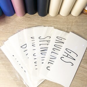 8 enveloppes de billets blanches plastifiées inspirées de Dave Ramsey Rae Dunn, système d'enveloppes, enveloppes de billets, enveloppes de billets de budgétisation, système de budgétisation