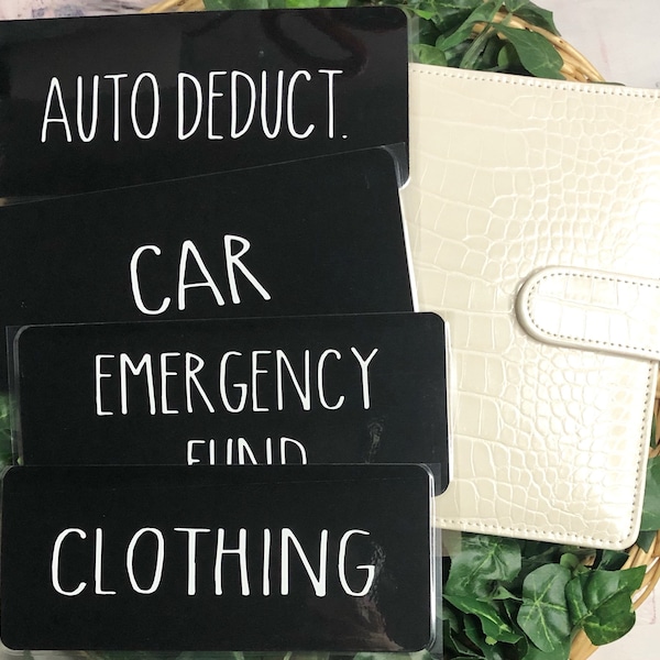 8 Black laminated cash envelopes, Dave Ramsey, cash envelope, cash wallet, cash envelope system, saving money, budgeting