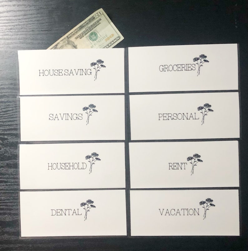 Dave Ramsey Minimalistic Cash Envelope System BudgetPerfect 8 Minimalist Floral Laminated Cash Envelopes For Budgeting Money Envelopes