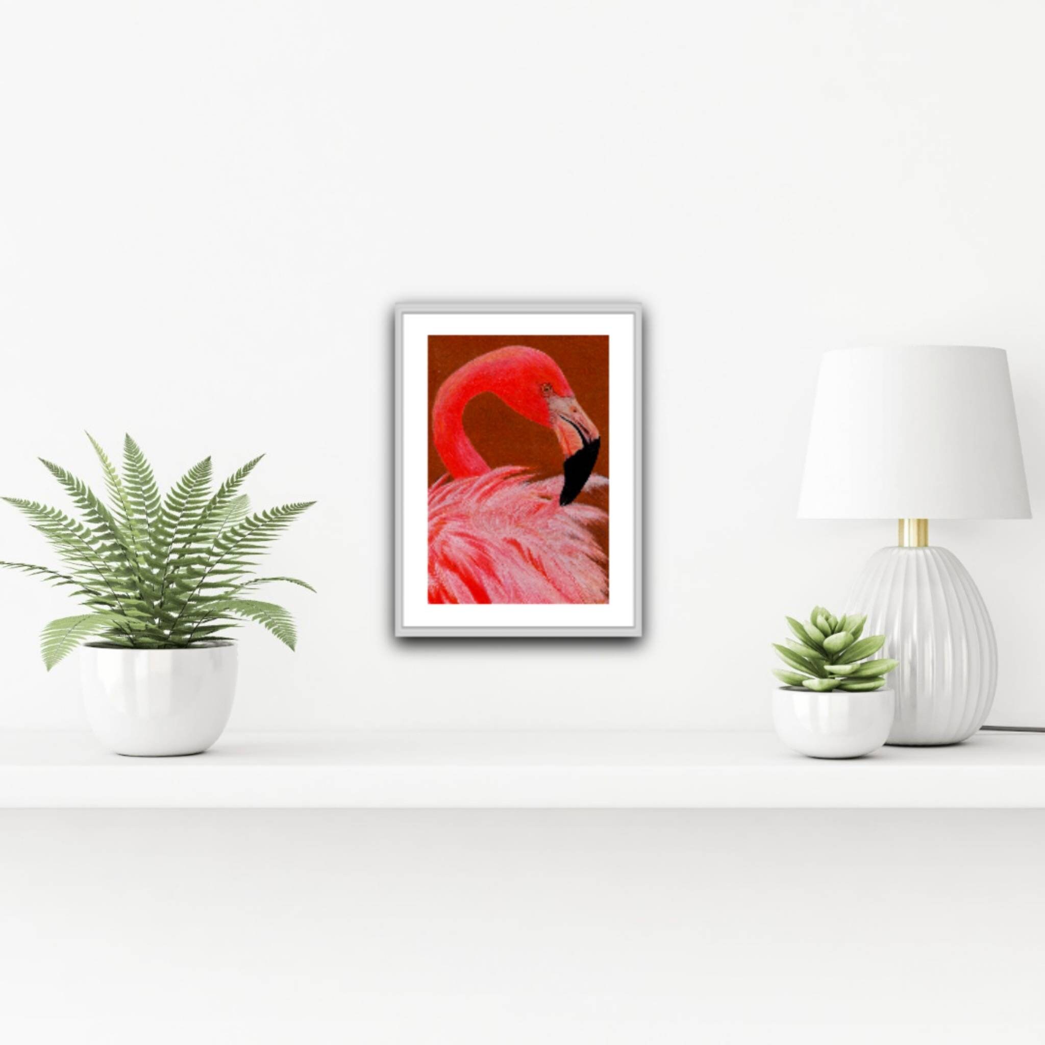 Flamingo Coloured Pencil Drawing unframed Etsy
