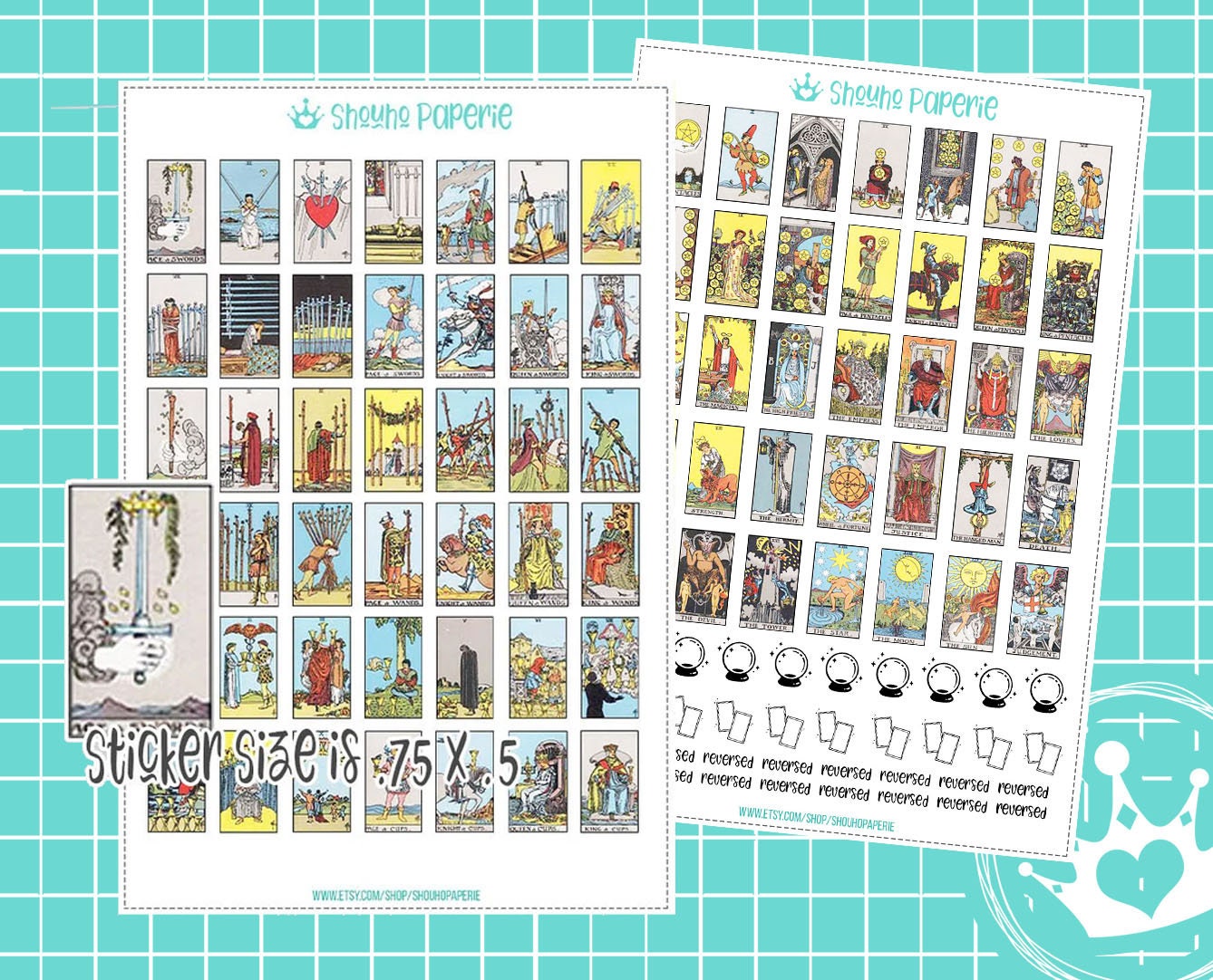 Tarot Stickers- 22 Large Holographic Major Arcana Tarot Cards – Holy Santo