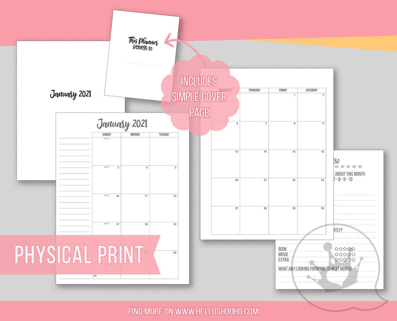 7 x 9 HP Disc Ready 2021 Neutral Month on 2 Pages Includes image 0