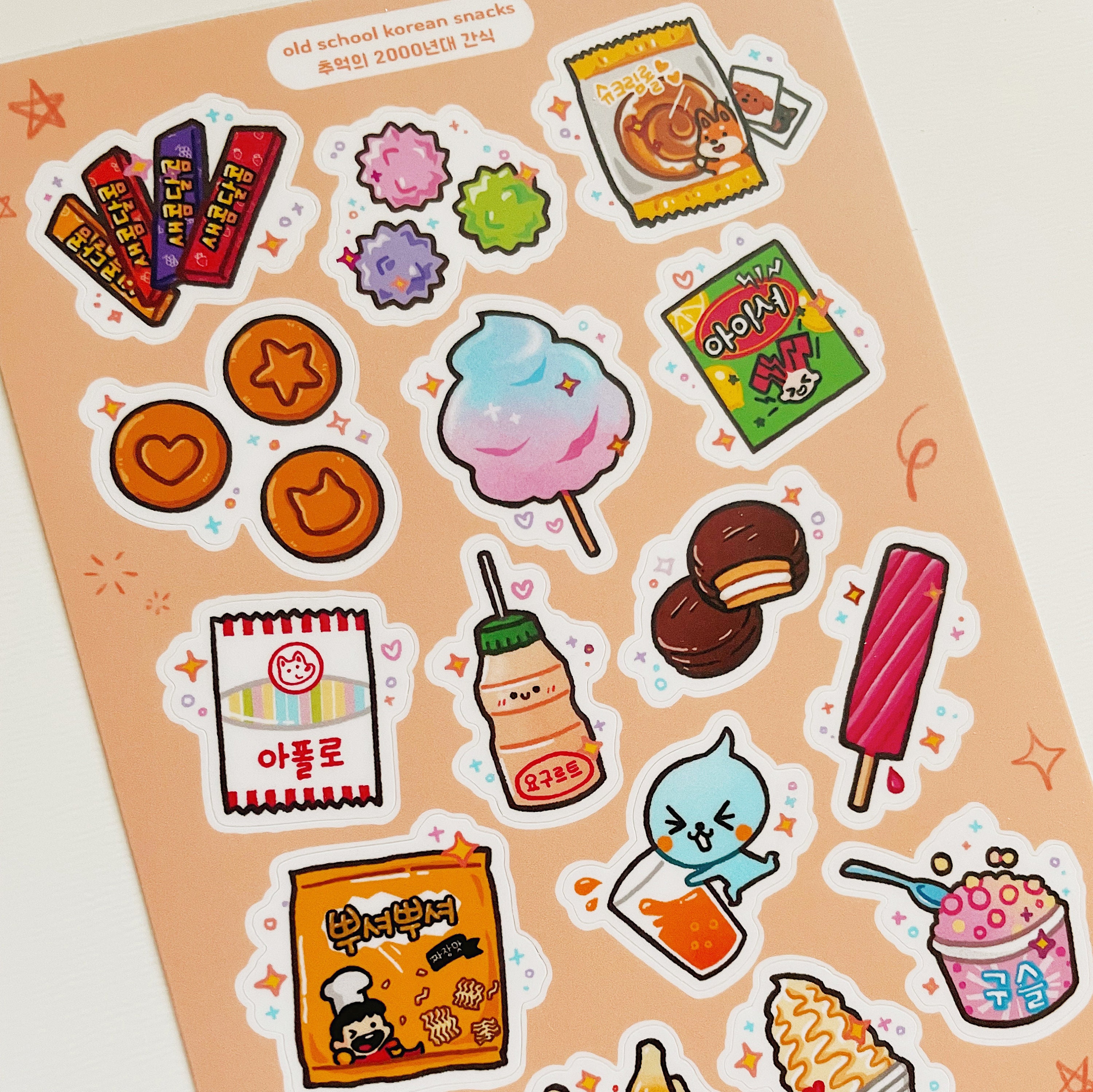 Korean Snacks Sticker Sheet Matte Vinyl Cute Etsy