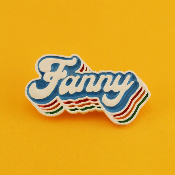 Fanny Badge Retro Hand Painted Etsy
