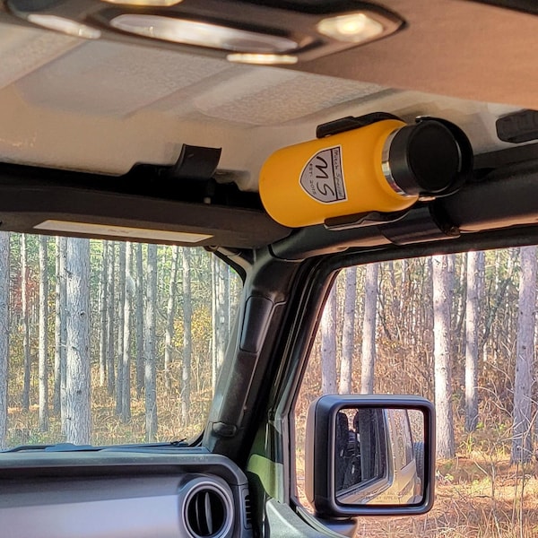 For Yeti and Hydro Flask JL/JT Roll Cage Mounted Water Bottle Holder for 2018-2023 Jeep Wrangler