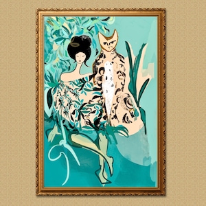 Mid Century Modern Leopard Art Print: Retro Home Decor