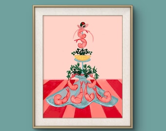 Shrimp Original Illustration Print