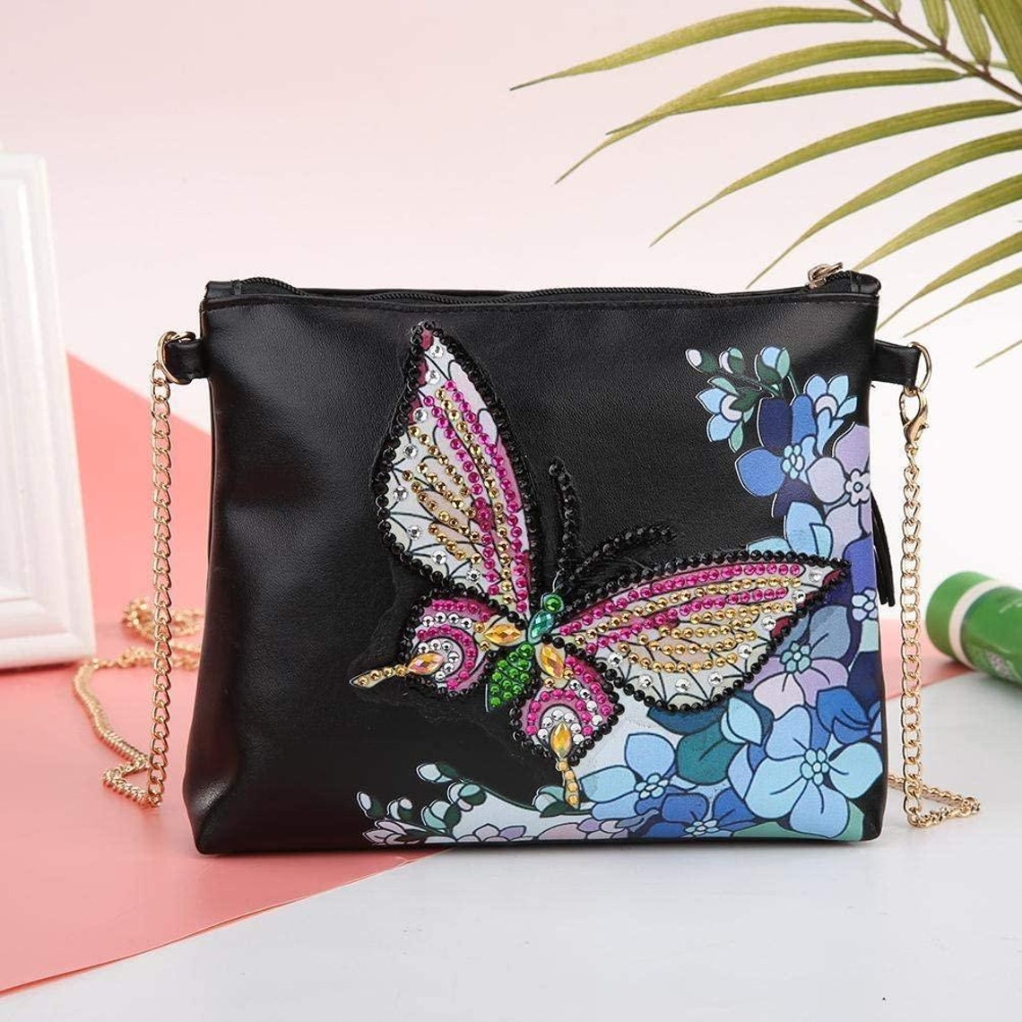 5D DIY Monarch Butterfly Diamond Art Painting Crossbody | Etsy