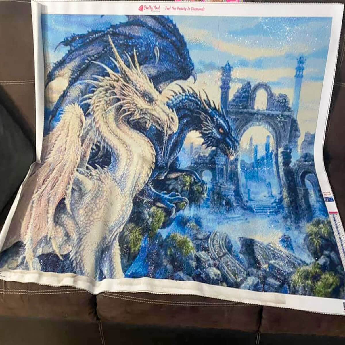 5D DIY Mystical Dragons Diamond Art Painting Kit Full Square Etsy