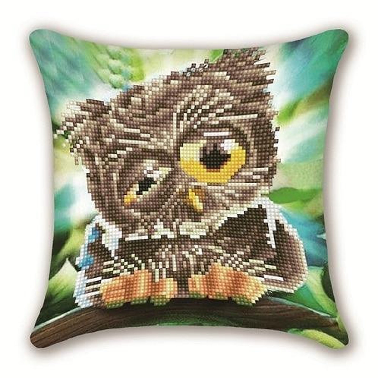 Cute Sleepy Owl Diamond Art Painting Pillow Cushion Cover for Etsy