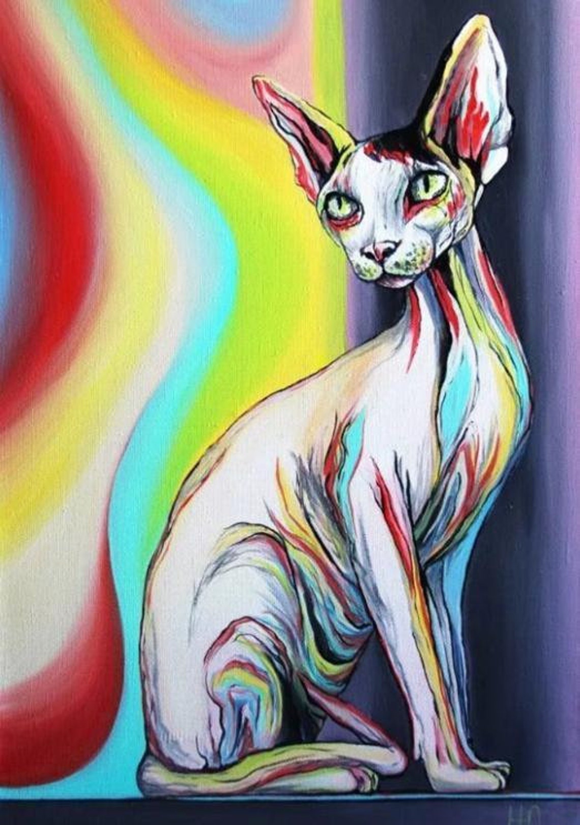 5D DIY Sphynx Cat Diamond Art Painting Kit Full Square Round Etsy