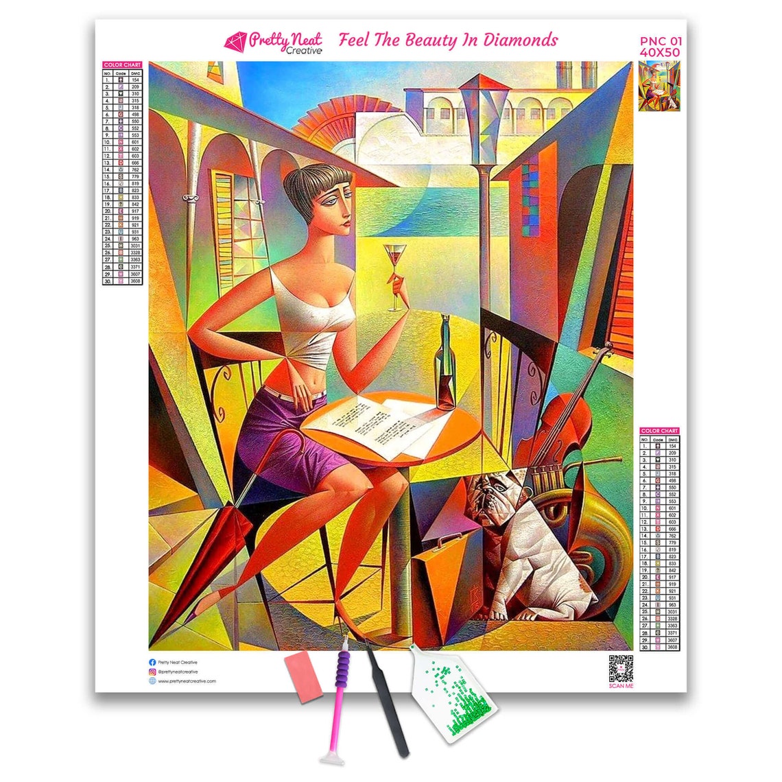 5D DIY Art Deco Lady Diamond Art Painting Kit Full Square Etsy