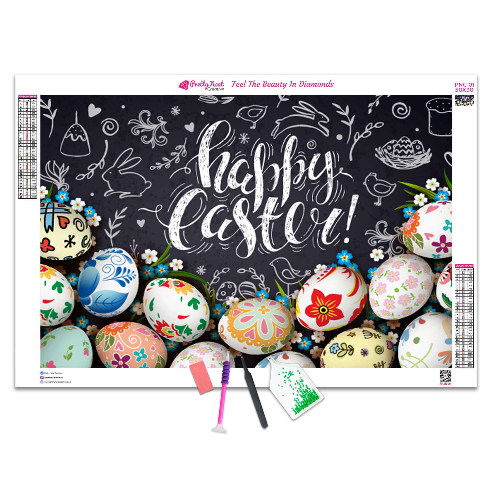 5D DIY Happy Eggs Happy Easter Diamond Art Painting Kit Full Etsy