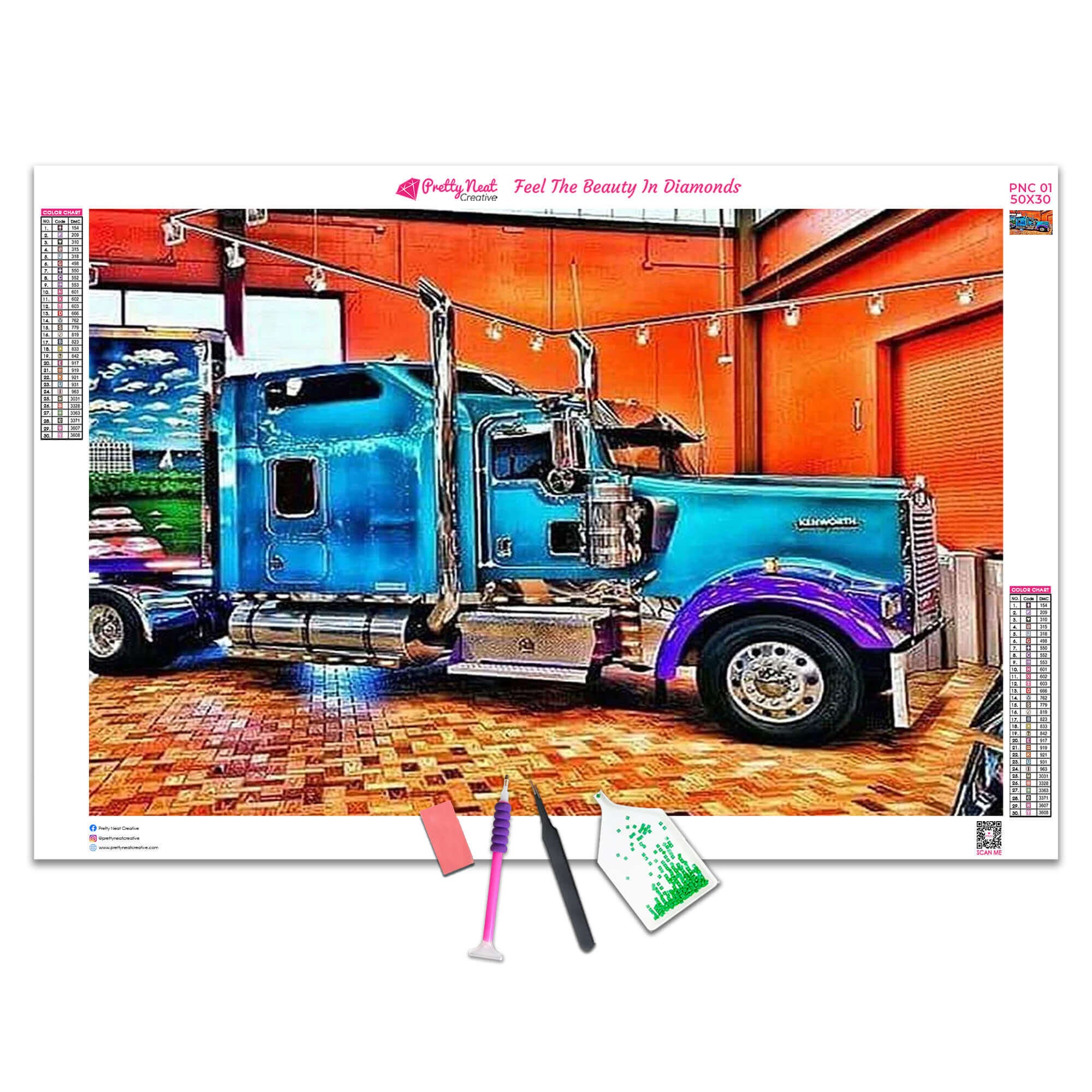 5D DIY Big Truck Diamond Art Painting Kit Full Square Round Etsy