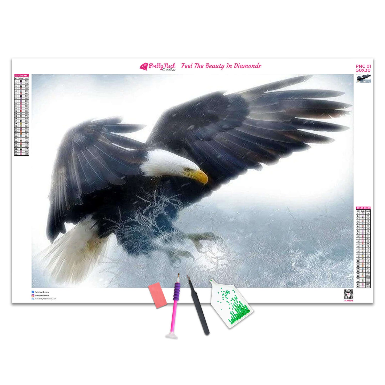 Bald Eagle 5D Diamond Painting Art Kit Full Square Round Etsy