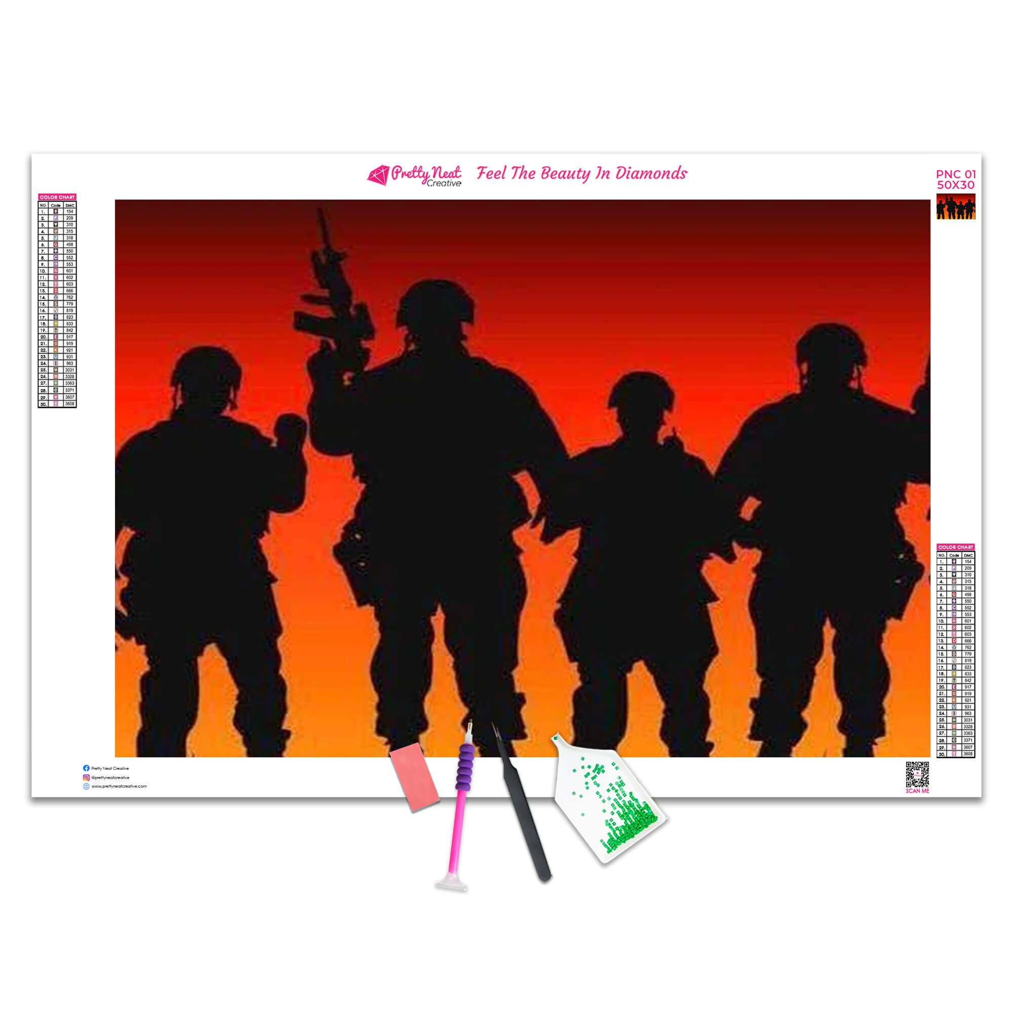 Army Soldier 5D Diamond Painting Art Kit Full Square Round Etsy