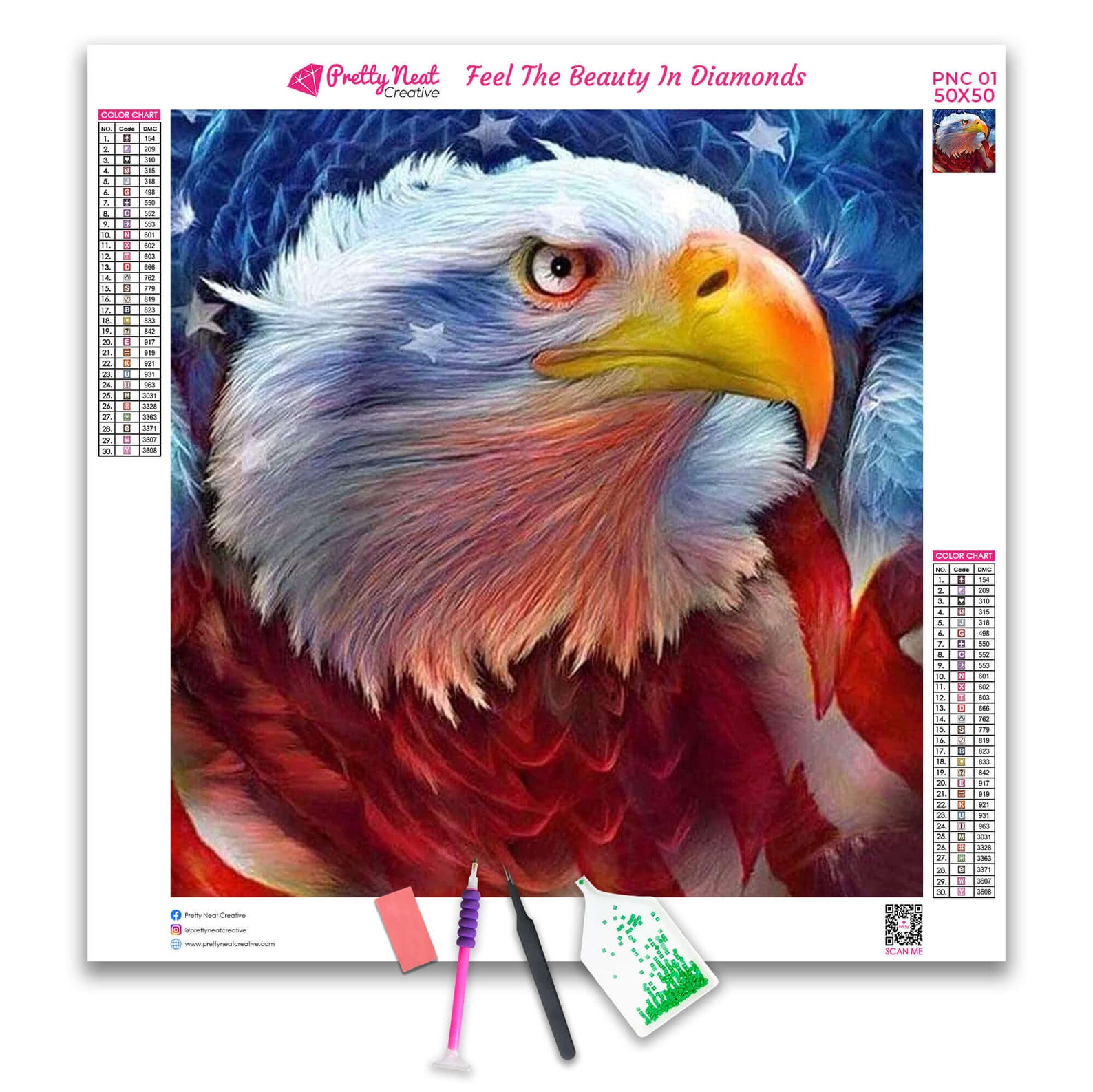 5D DIY Patriotic American Eagle Diamond Art Painting Kit Full | Etsy