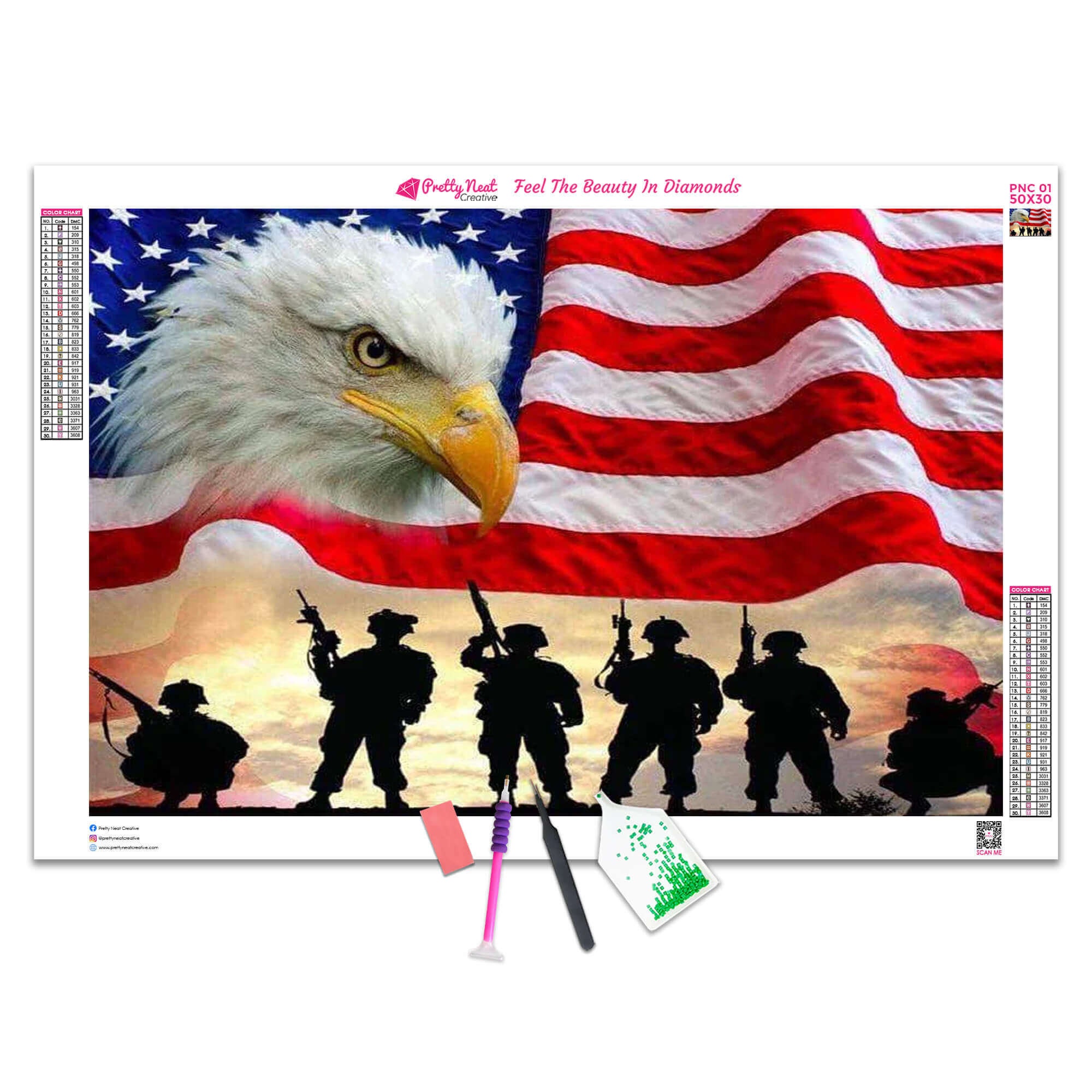 5D DIY Warrior and Eagle Diamond Art Painting Kit Full Square | Etsy