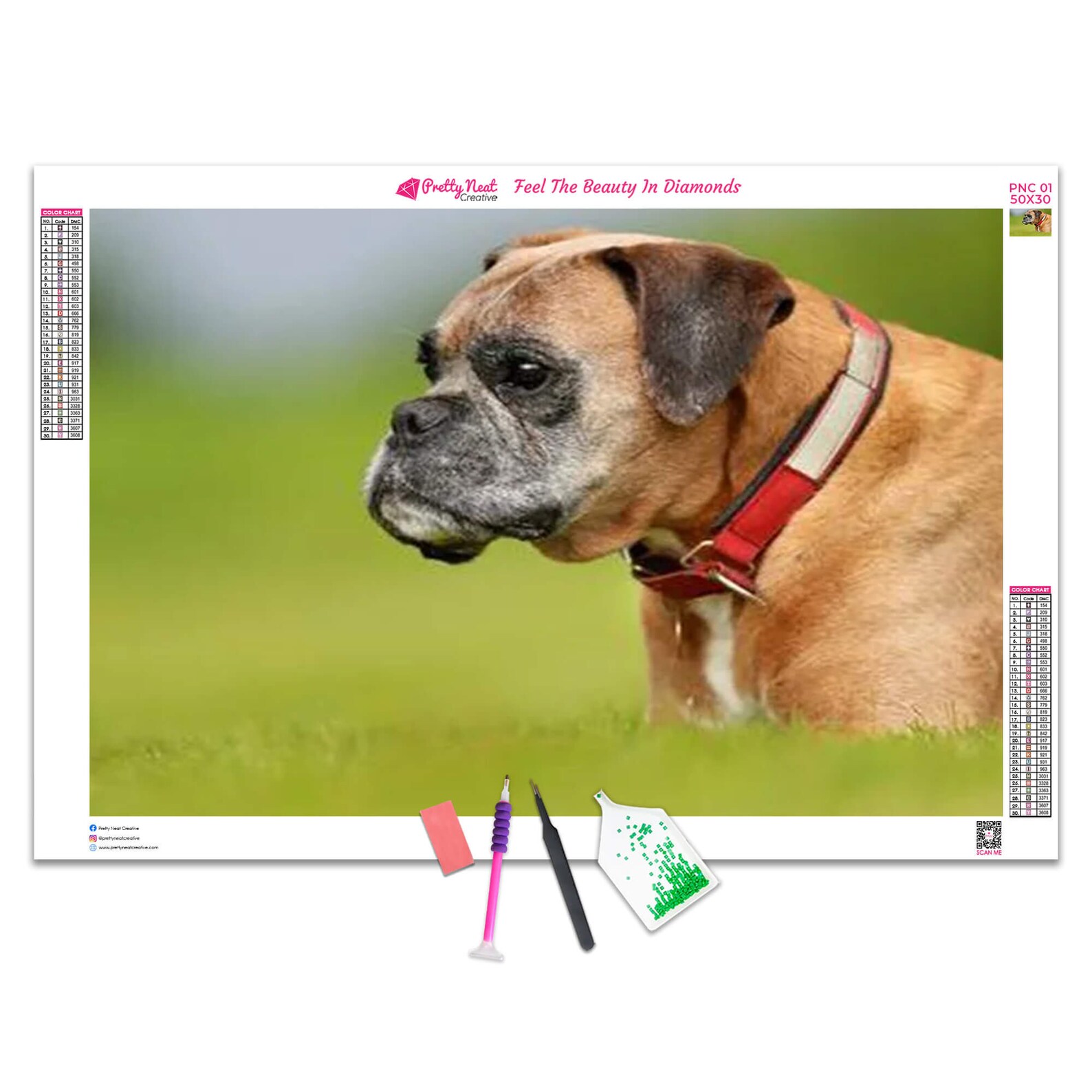 Boxer Dog 5D Diamond Painting Art Kit Full Square Round | Etsy