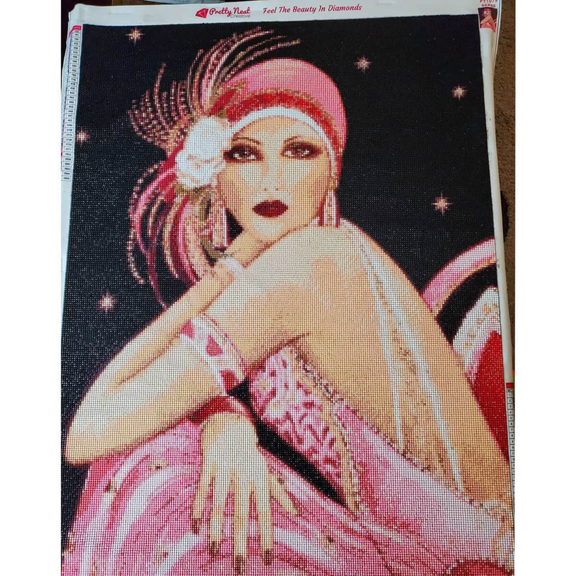 5D DIY Christmas Lady Art Deco Style Diamond Art Painting Kit Etsy