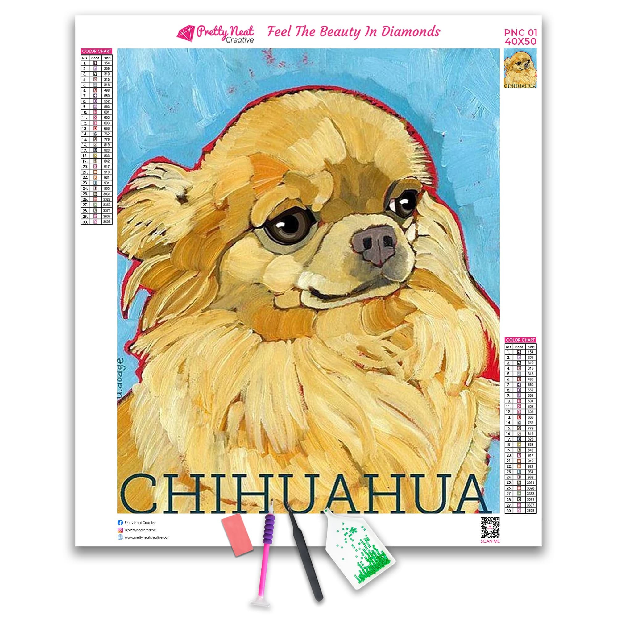 5D DIY Chihuahua Diamond Art Painting Kit volledige vierkante | Etsy