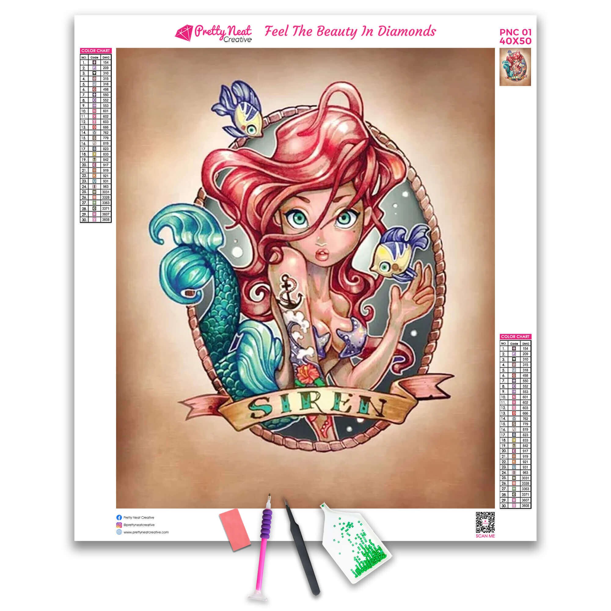 5D DIY Ariel Diamond Art Painting Kit runder Bohrer | Etsy