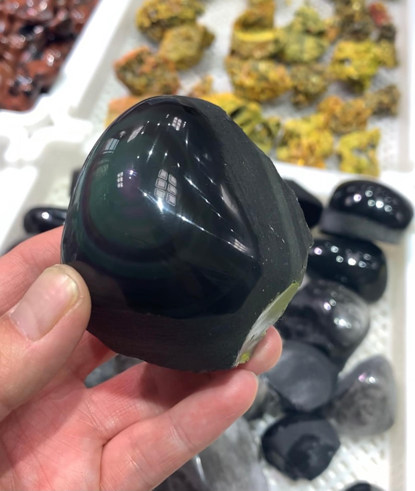 Rainbow obsidian color obsidian original stone fall into the Etsy