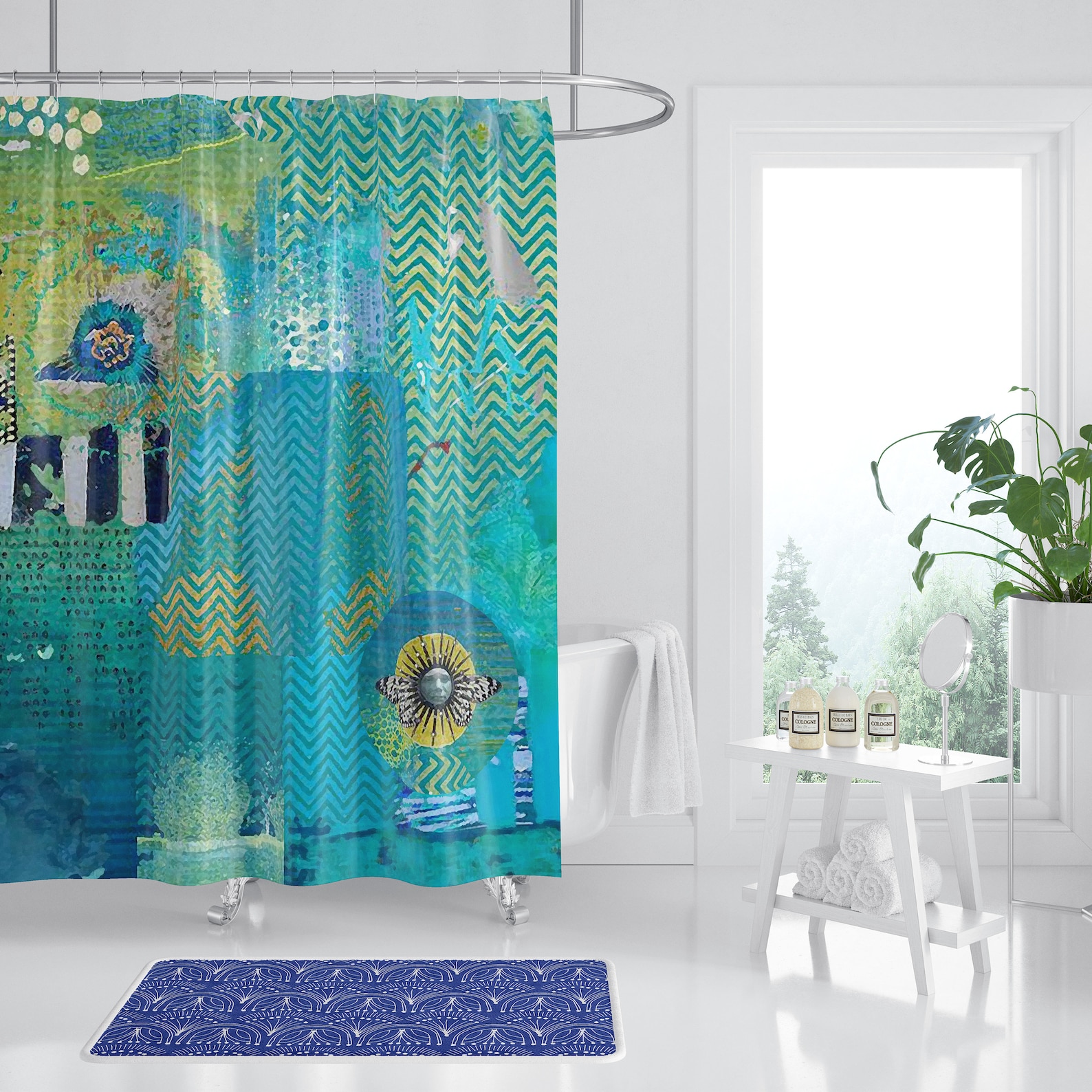 Designer Abstract Art Shower Curtain Abstract Shower Curtain Etsy