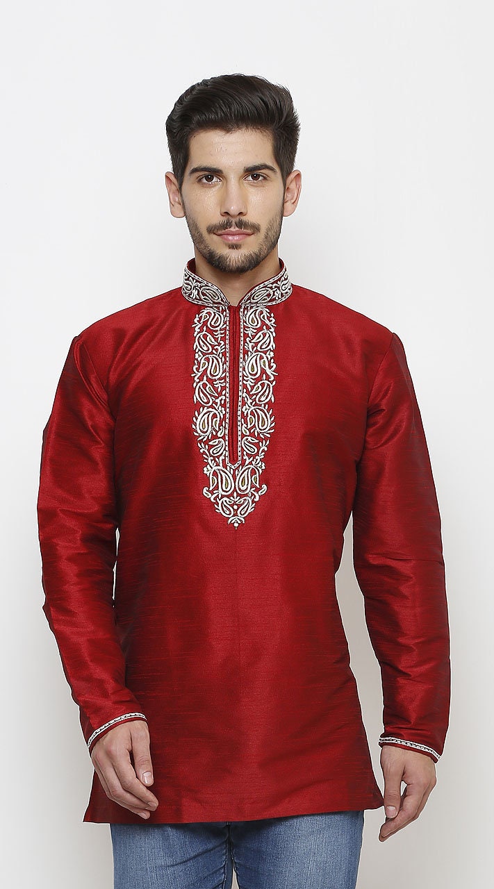Red Kurta Men Etsy UK