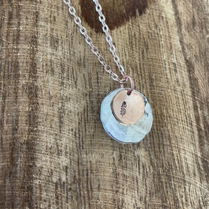 Stamped Hammered Metal Tree Charm Necklace