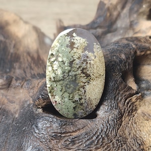 Green Scenic Moss Agate Cabochon