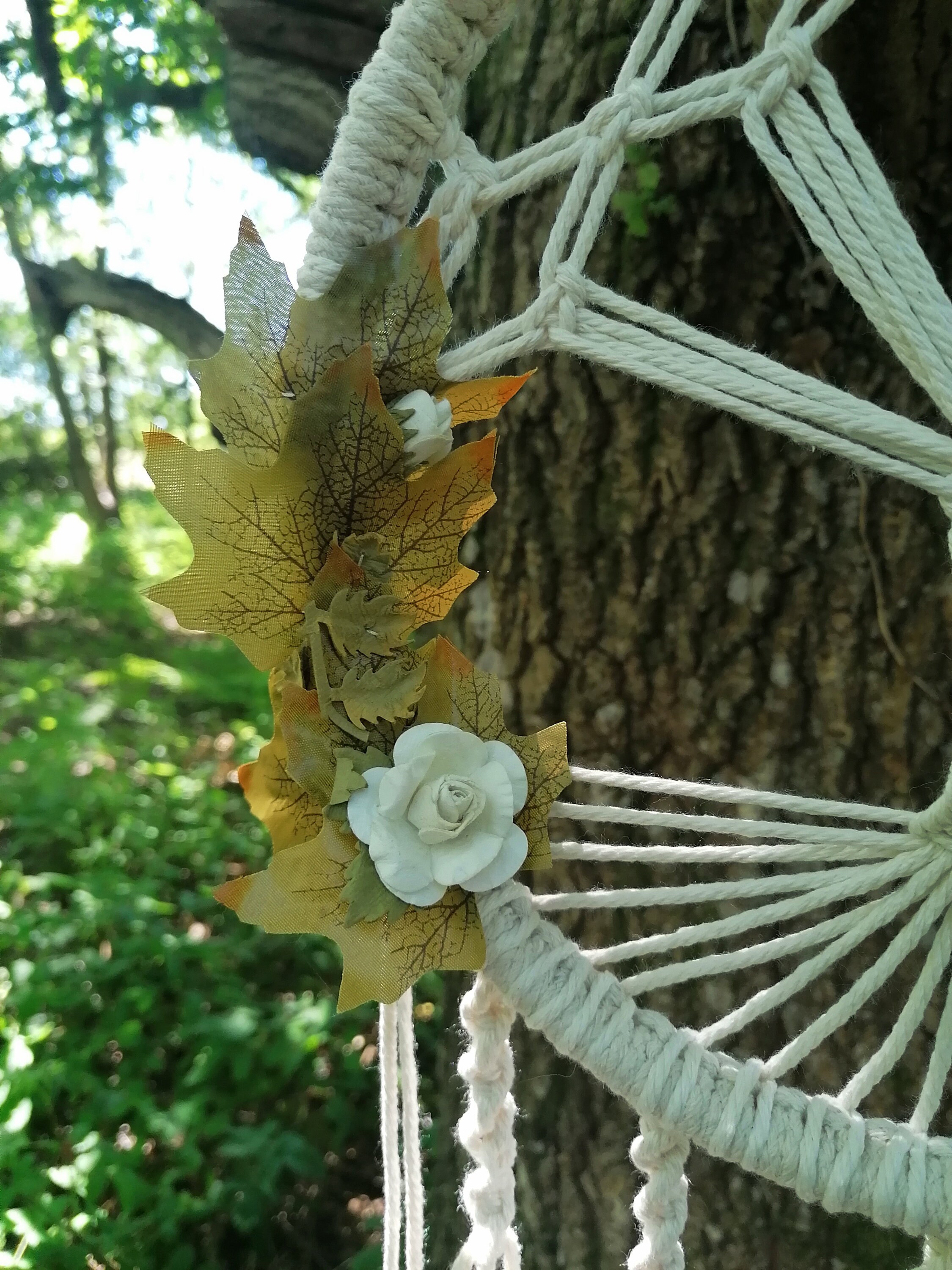 Tree of Life Macrame Dream Catcher With Flowers Wall - Etsy