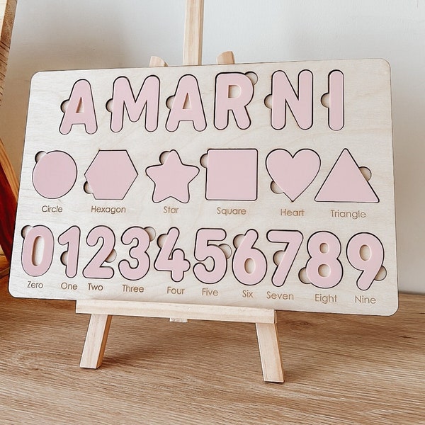 Personalised Numbers & Shapes Puzzle | Educational Toy | Personalised | Gift for Kids | Shapes, Number, name recognition