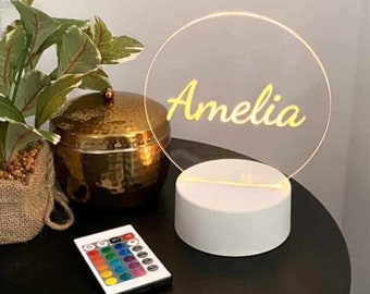 PERSONALISED NAME Night Light with Custom Name, Nursery Lamp, Custom Baby Gift, Child's Night Light, Nursery Room Night Light with Name,