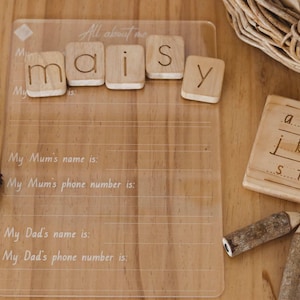 ALL ABOUT ME Tracing Board, Kids Learning Board, Tracing Boards For Toddlers, Sensory Montessori Board, Learning Activity Toy