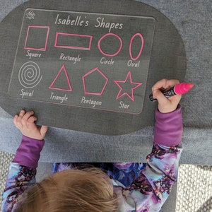 Personalised Shapes Learning Tracing Board, Kids Learning Board, Shape/Number/Alphabet Tracing Boards, Sensory Montessori Board