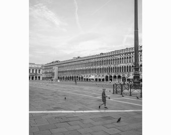 ST MARKS SQUARE Venice, Black and White Fine Art Sustainable Print, Wall Art