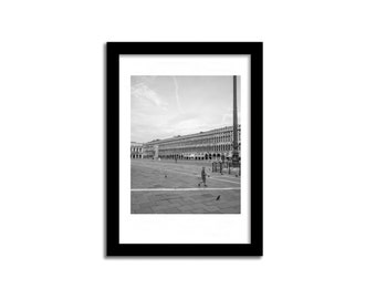 ST MARKS SQUARE Venice, Black and White Fine Art Sustainable Print, Wall Art