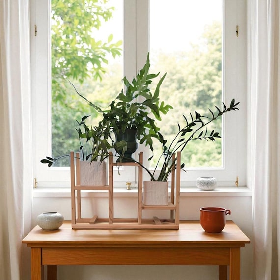 Wooden Plant Risers | Cedar Wood Potted Plant Stands for Indoor Outdoor Use  | Modern Minimalist Plant Display & Holder | Plant Display - Etsy