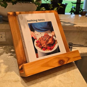 Cedar Wood Cookbook Stand | Classic Cookbook Holder | Wood Recipe Holder