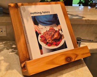 Cedar Wood Cookbook Stand | Classic Cookbook Holder | Wood Recipe Holder