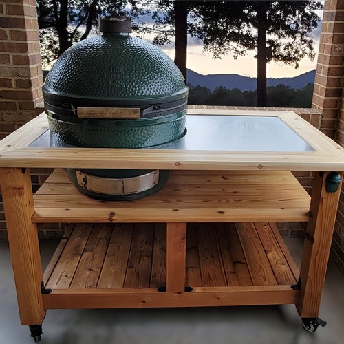 Custom Grill Table for Big Green Egg Kamado Joe / Grill Cart Etsy