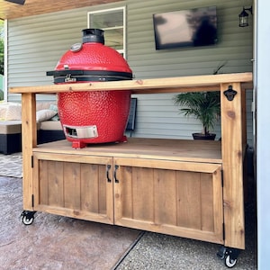 Stół do grillowania na zewnątrz | Blat lub kuchnia na zewnątrz | Stacja do grillowania | Wózek Big Green Egg | Kamado Joe | Grill Blackstone